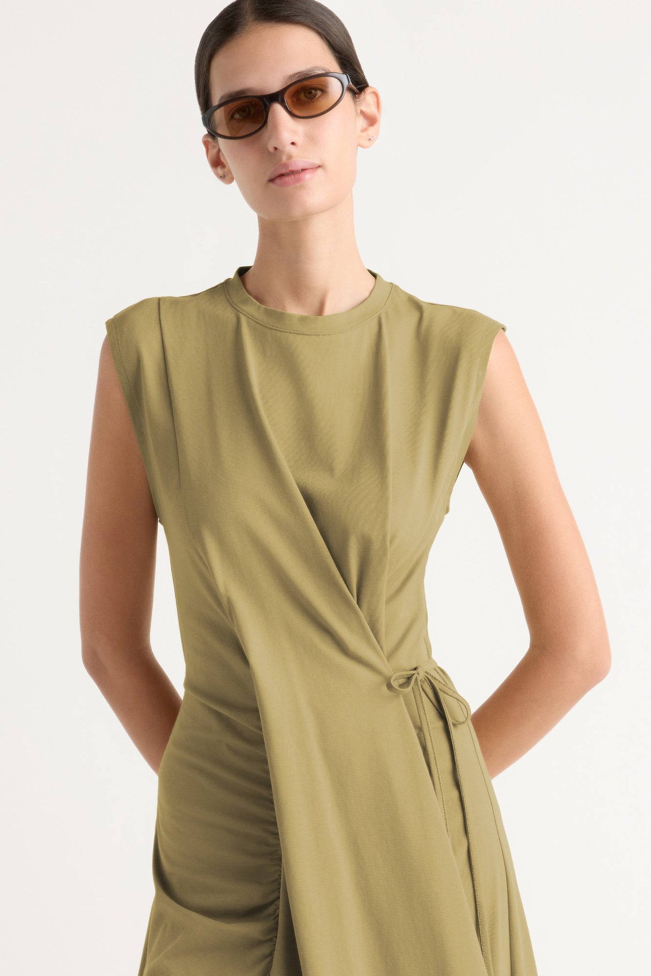 Karolina | Agnes Twist-Drape Jersey Dress in Size Extra Small