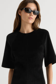 Renee | Aika Back-Tie Corduroy Mini Dress in Size Extra Small