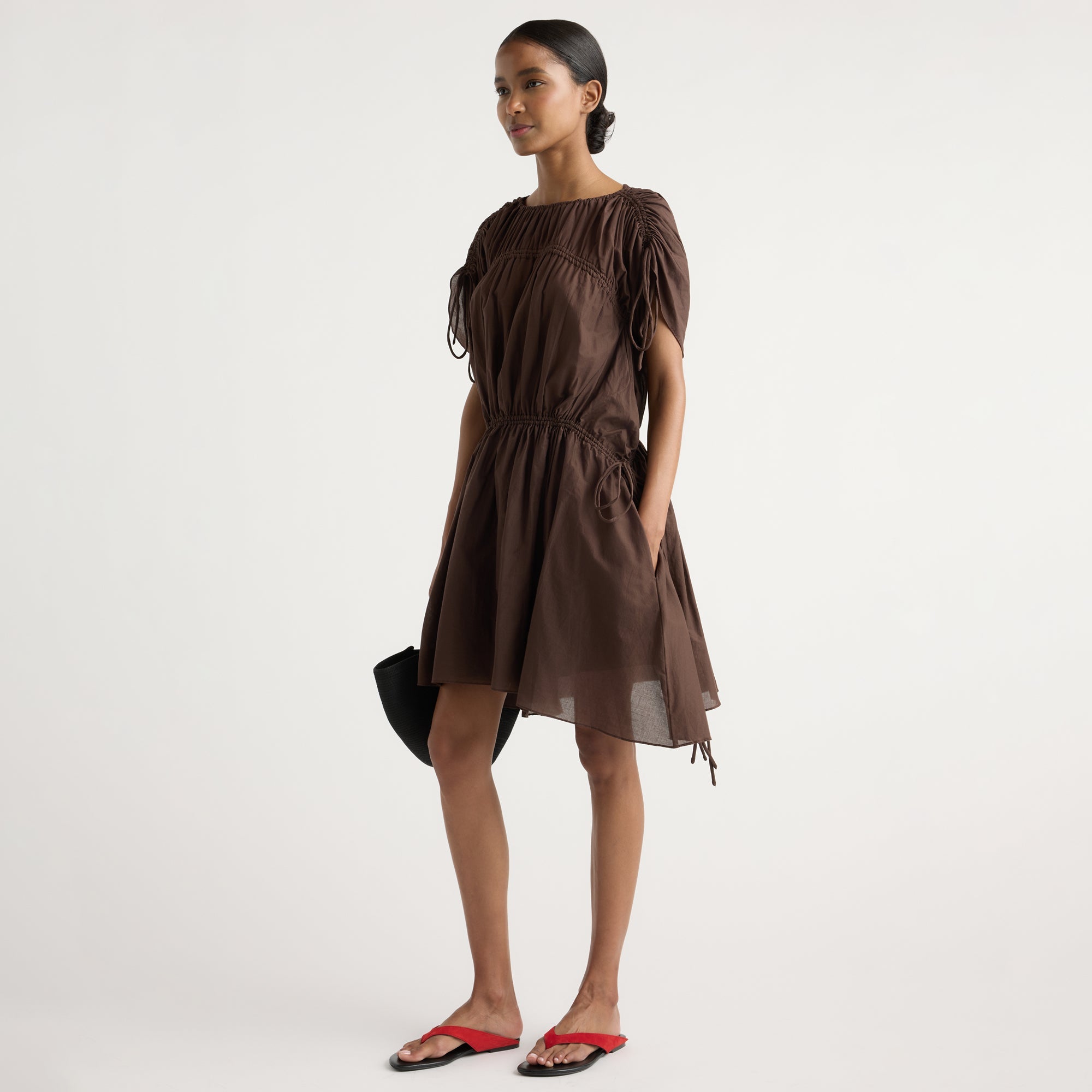 Isilda | Akemi Tie-Shoulder Organic Cotton Dress in Size Extra Small