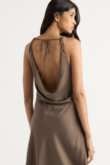 Arya | Anais Twist-Shoulder Cowl-Neck Dress in Size Small