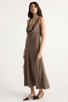 Arya | Anais Twist-Shoulder Cowl-Neck Dress in Size Small