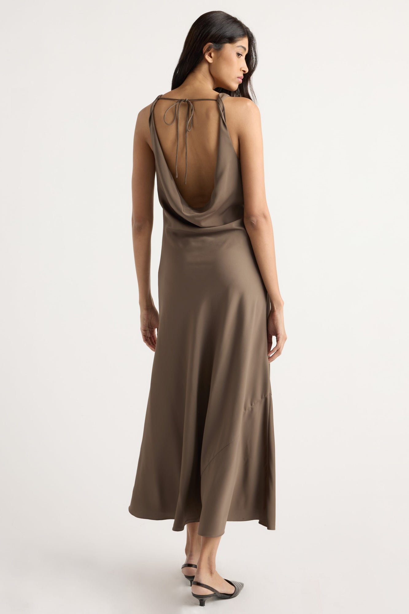 Arya | Anais Twist-Shoulder Cowl-Neck Dress in Size Small