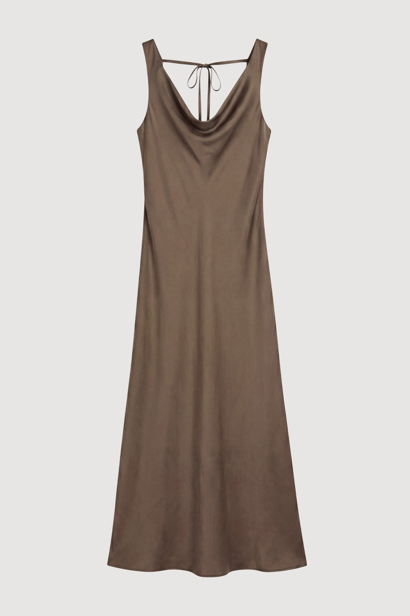 Aya | Anais Twist-Shoulder Cowl-Neck Dress - Flat