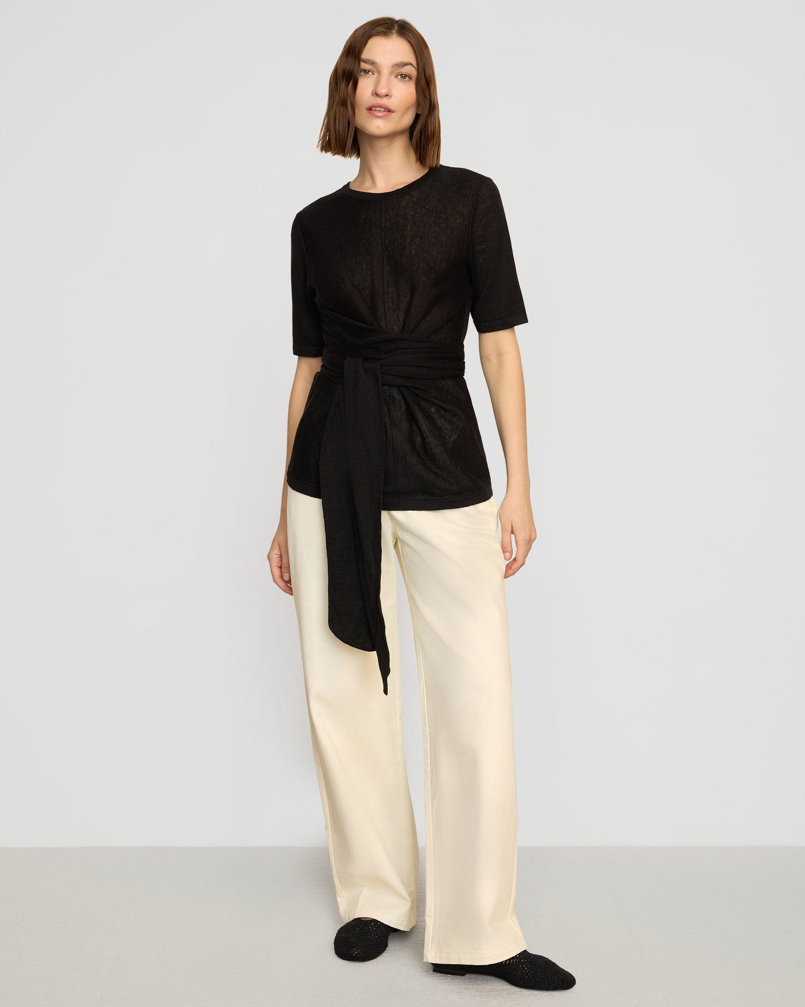 Helena | Aster Herringbone Denim Pant in Size Small