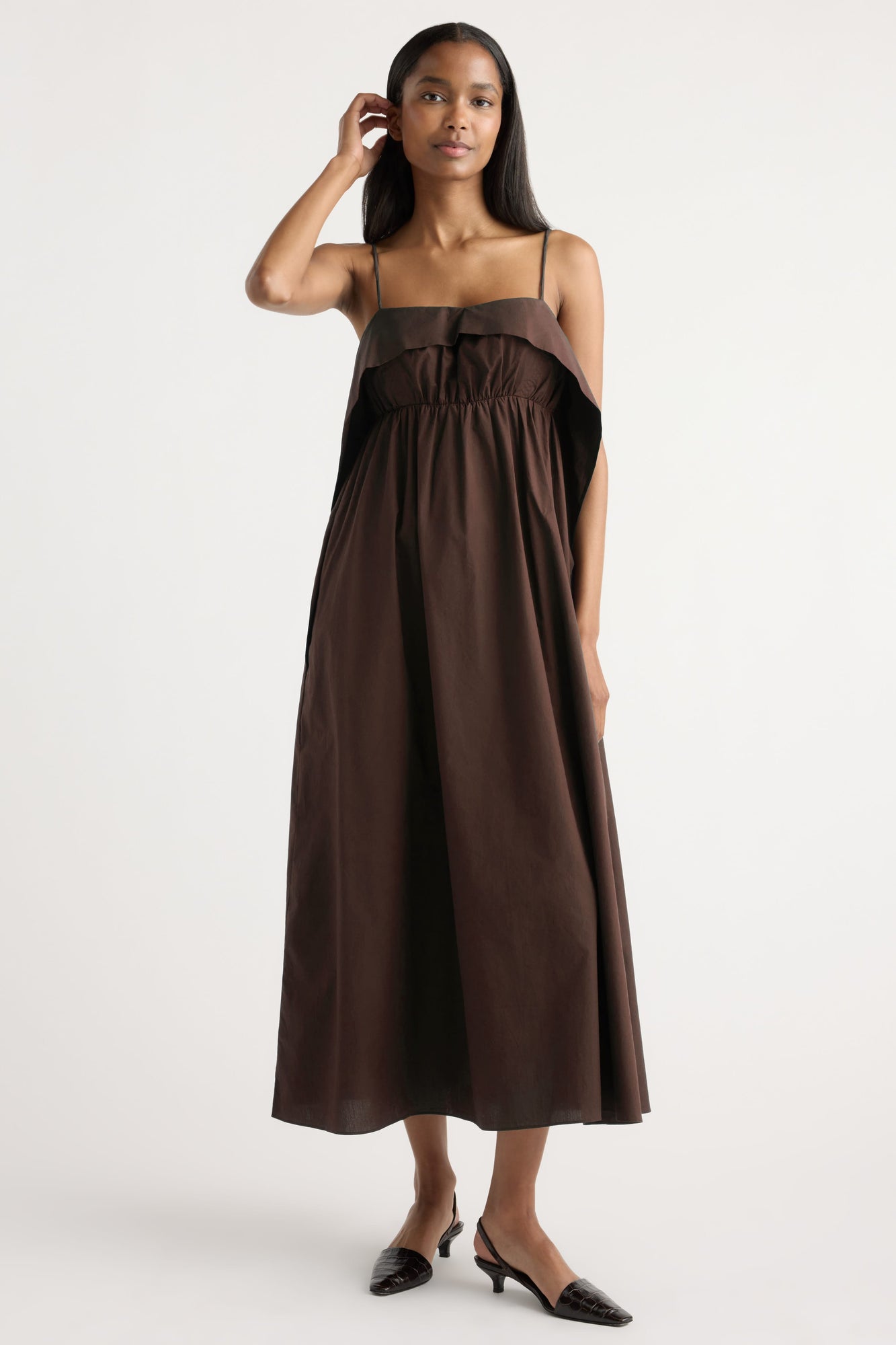 Isilda | Astrid Organic Cotton Foldover Dress in Size Extra Small
