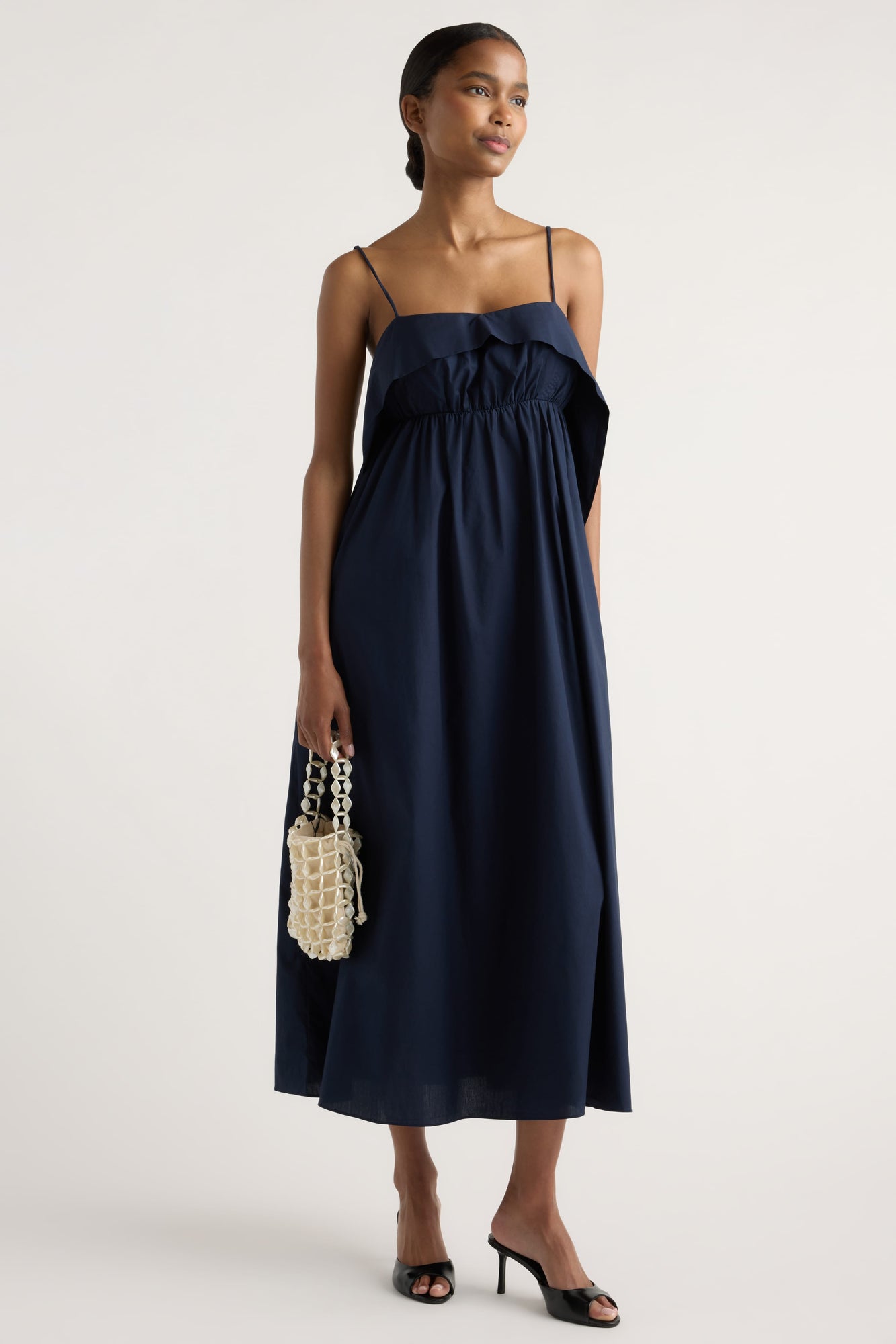 Isilda | Astrid Organic Cotton Foldover Dress in Size Extra Small