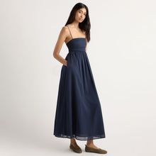Arya | Aurora Ruched Organic Cotton Maxi Dress in Size Small