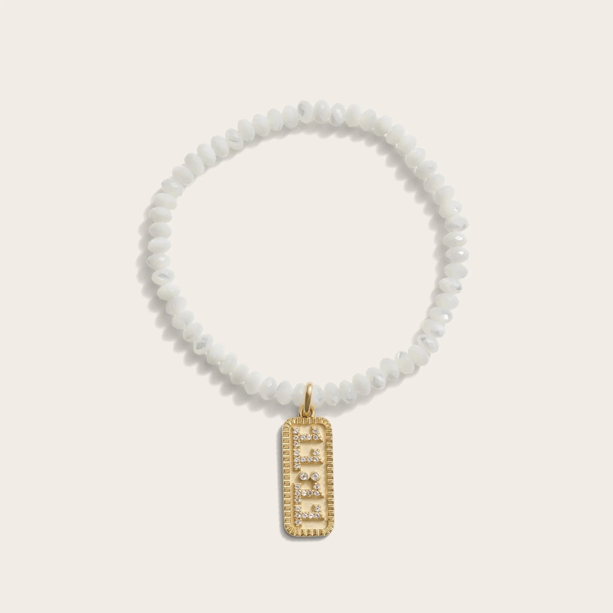 11:11 Mother of Pearl Beaded Bracelet | 14K Yellow Gold Vermeil