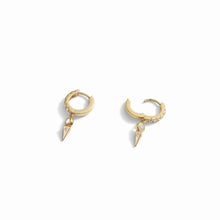 White Topaz Spike Huggies | 14K Yellow Gold Vermeil