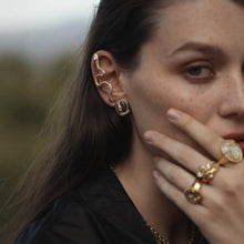 Snake Gemstone Studs | 14K Yellow Gold Vermeil