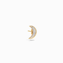 Pavé Moon Studs | 14K Yellow Gold Vermeil