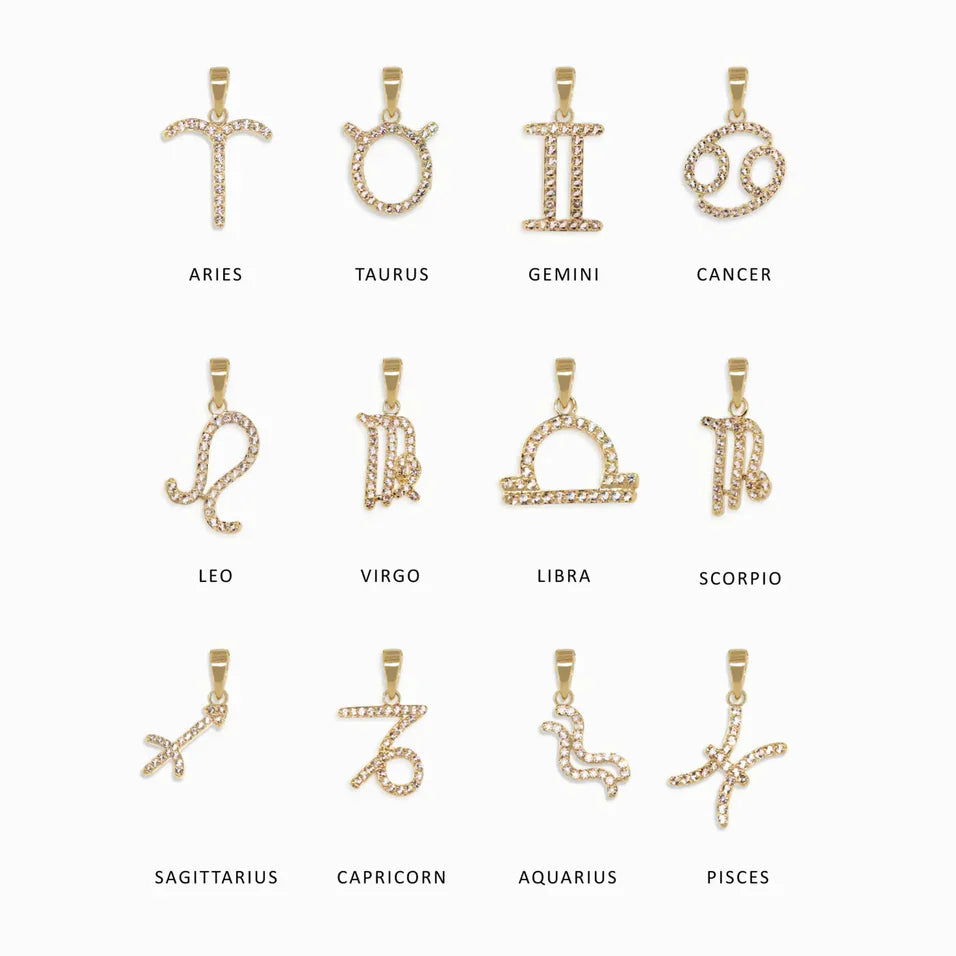 Gemstone Zodiac on Saturn Chain | 14K Yellow Gold Vermeil