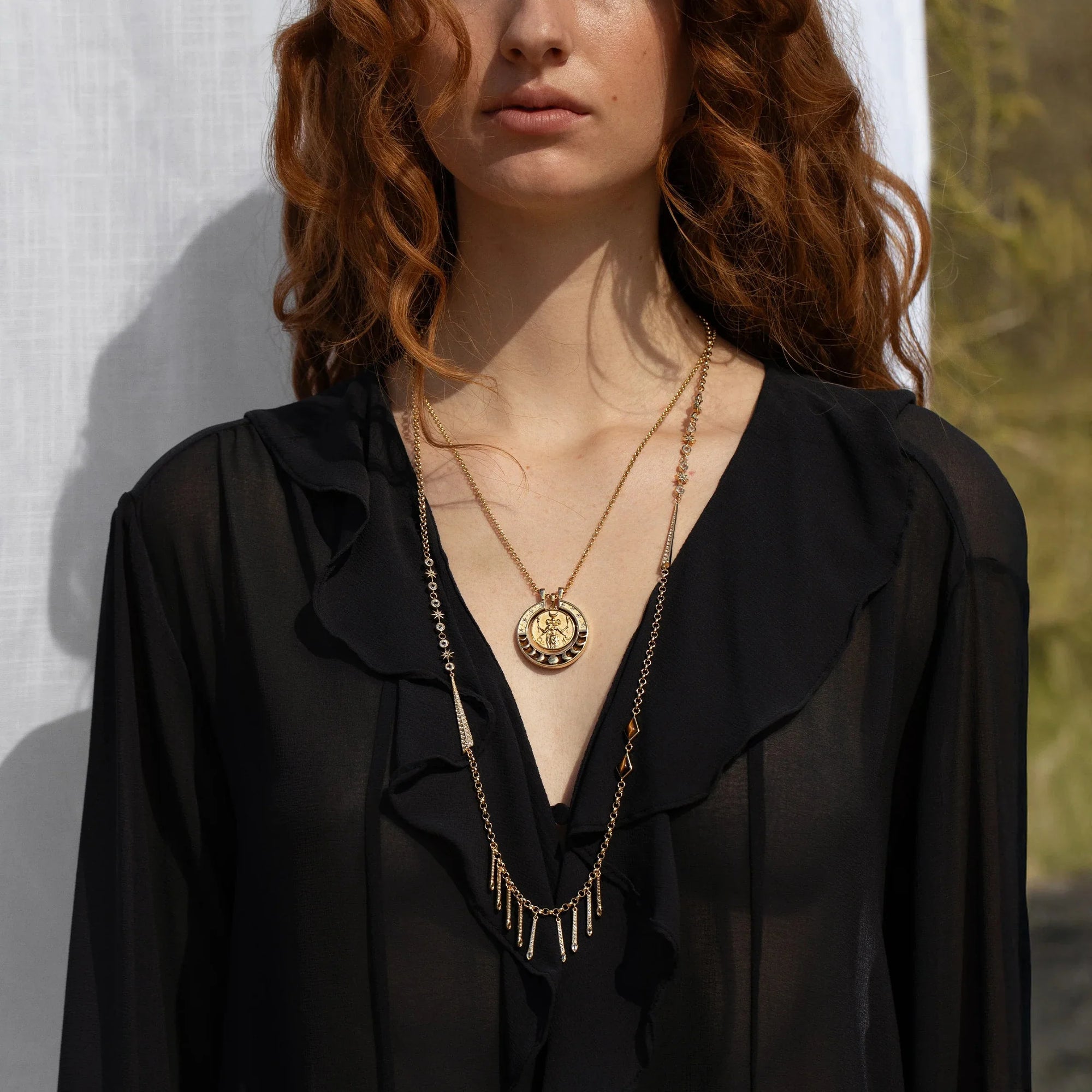 Hecate Boho Moon Necklace Set | Sterling Silver