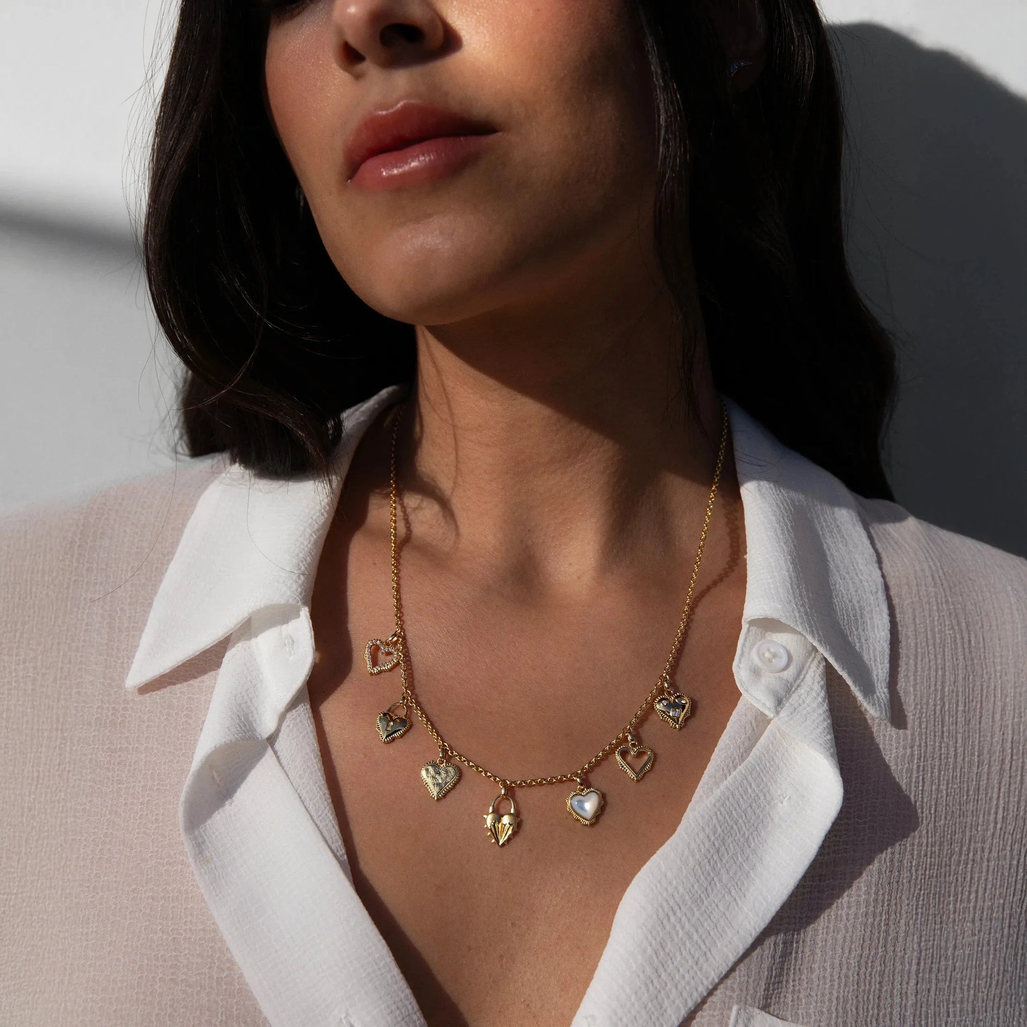 Mini Radiant Heart Charm Necklace | 14K Yellow Gold Vermeil
