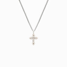 Pearl Cross Necklace | Sterling Silver