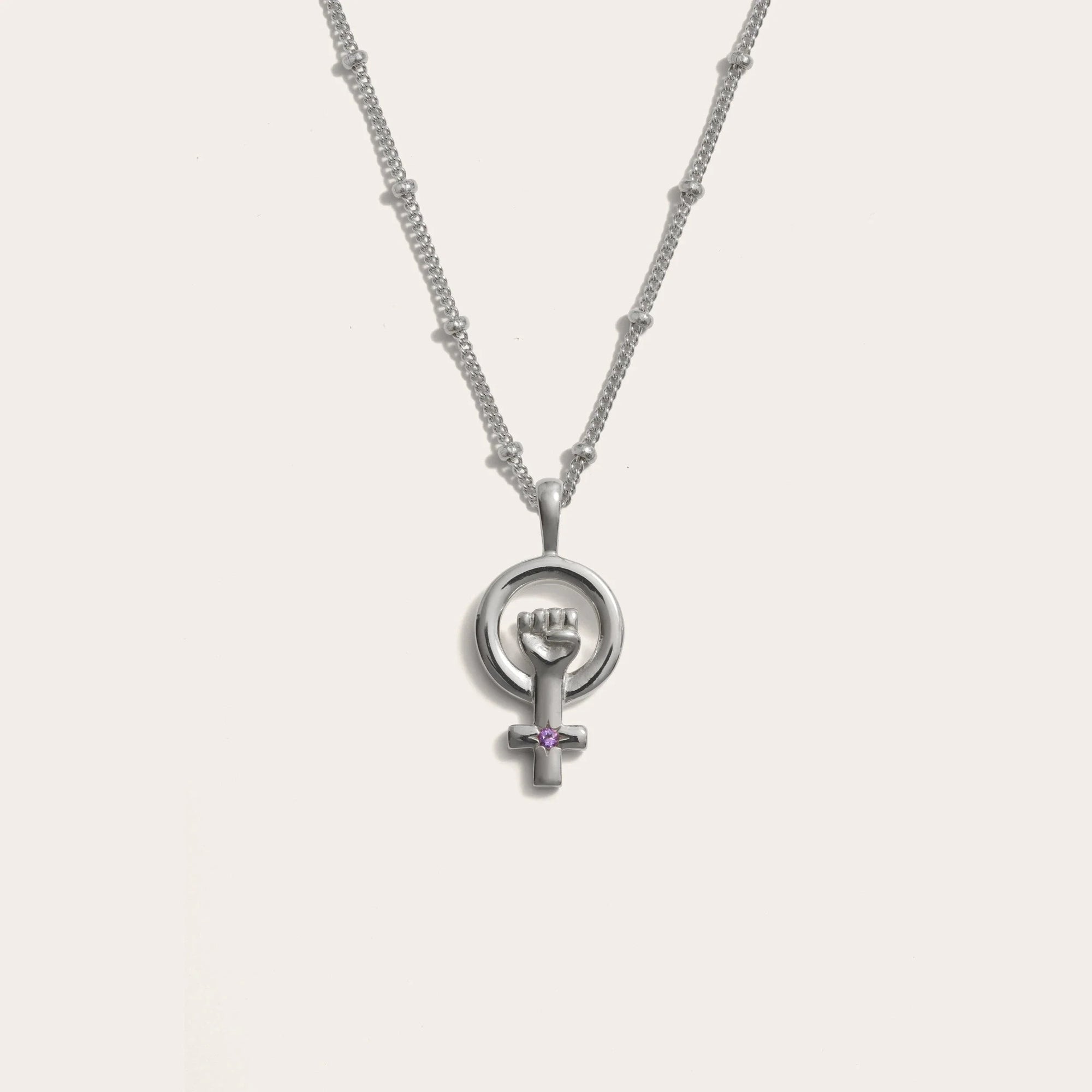 Woman Power Necklace | Sterling Silver
