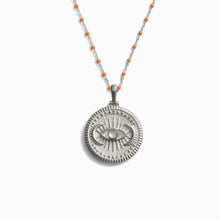 Cosmic Eye + Blush Enamel Necklace | Sterling Silver