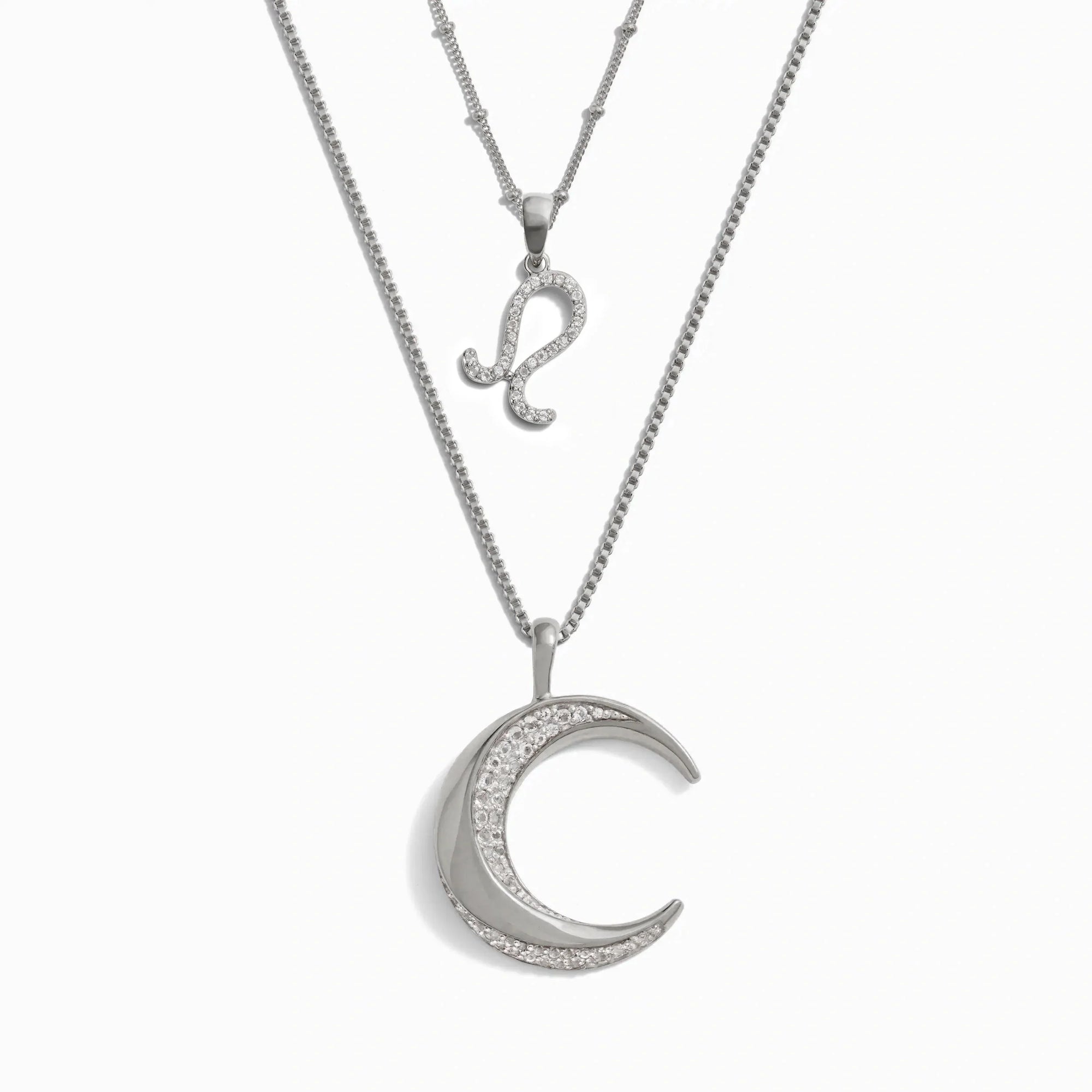 Twisted Moon and Gemstone Zodiac Set | Sterling Silver