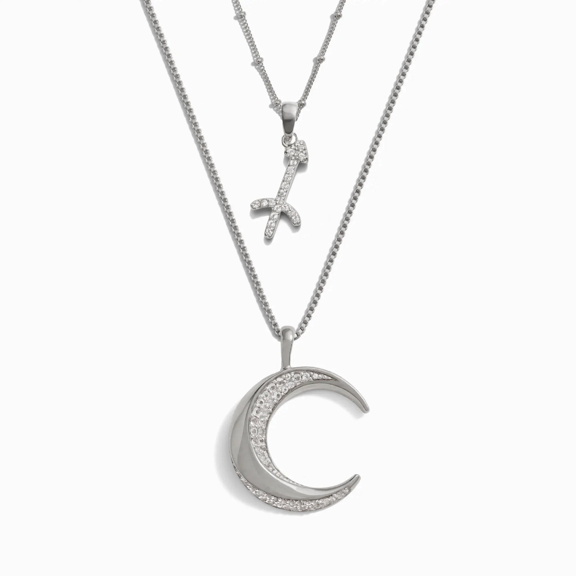 Twisted Moon and Gemstone Zodiac Set | Sterling Silver