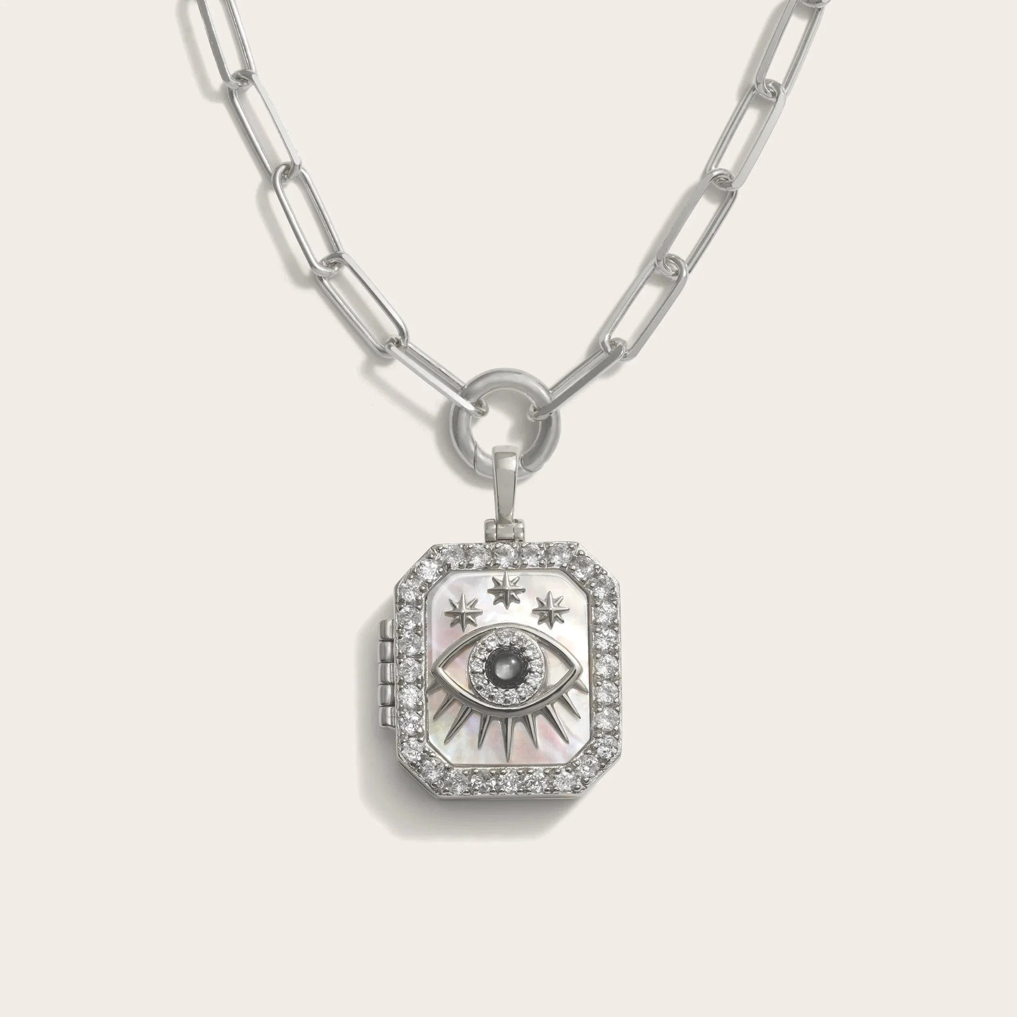 Third Eye Locket Single Charm Necklace | Sterling Silver