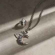 Long Mystic Moon Charm Necklace | Sterling Silver