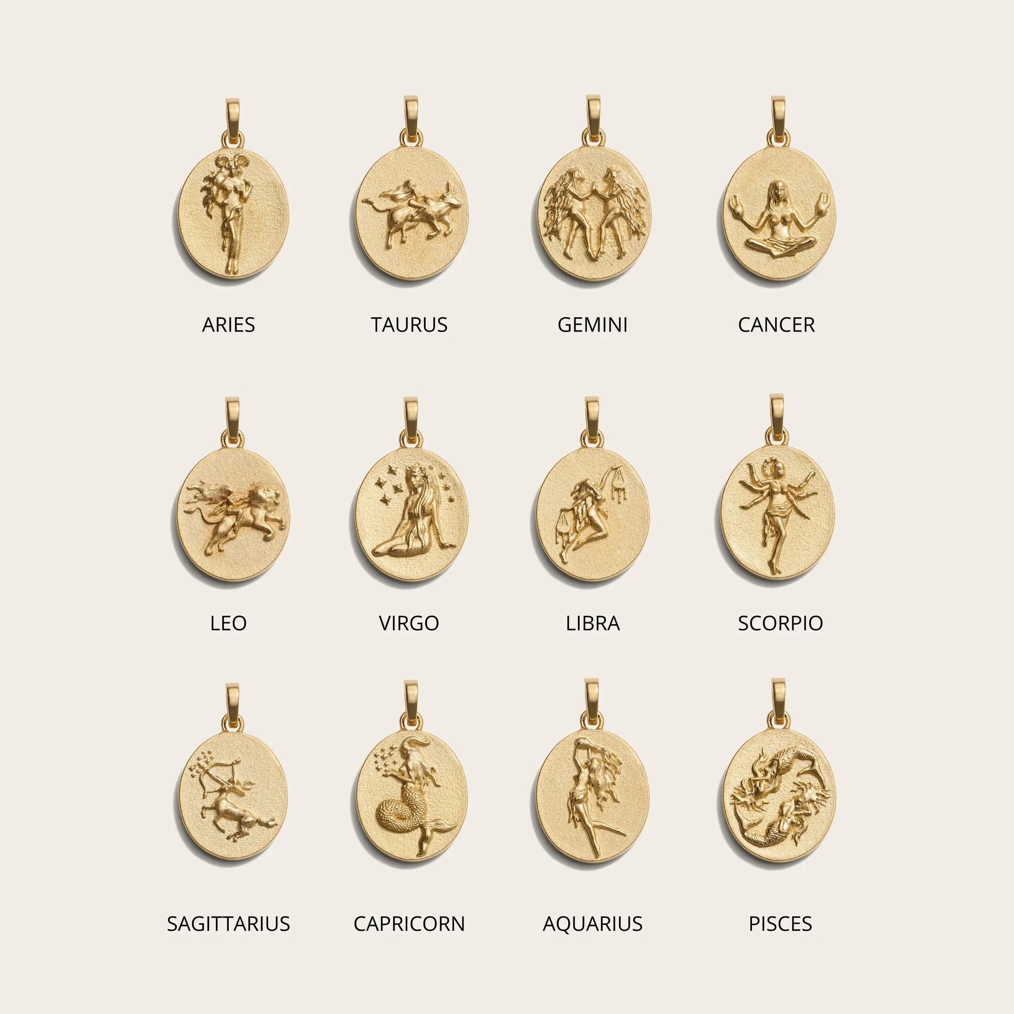 Zodiac Goddess Pendant + Mini Paperclip Chain | Sterling Silver