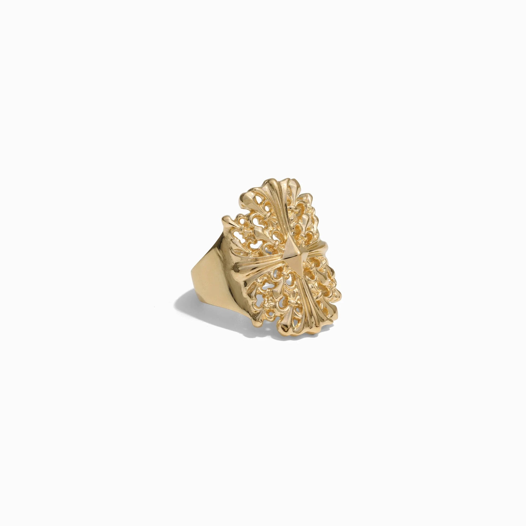 Cross Shield Ring | 14K Yellow Gold Vermeil