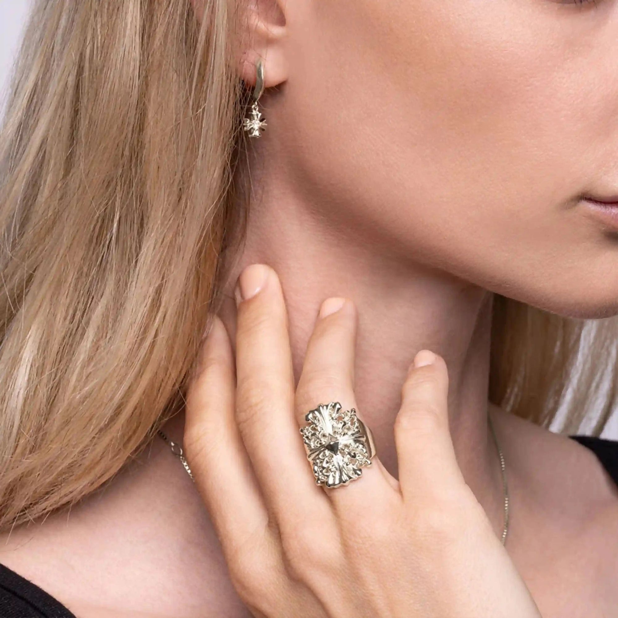Cross Shield Ring | 14K Yellow Gold Vermeil