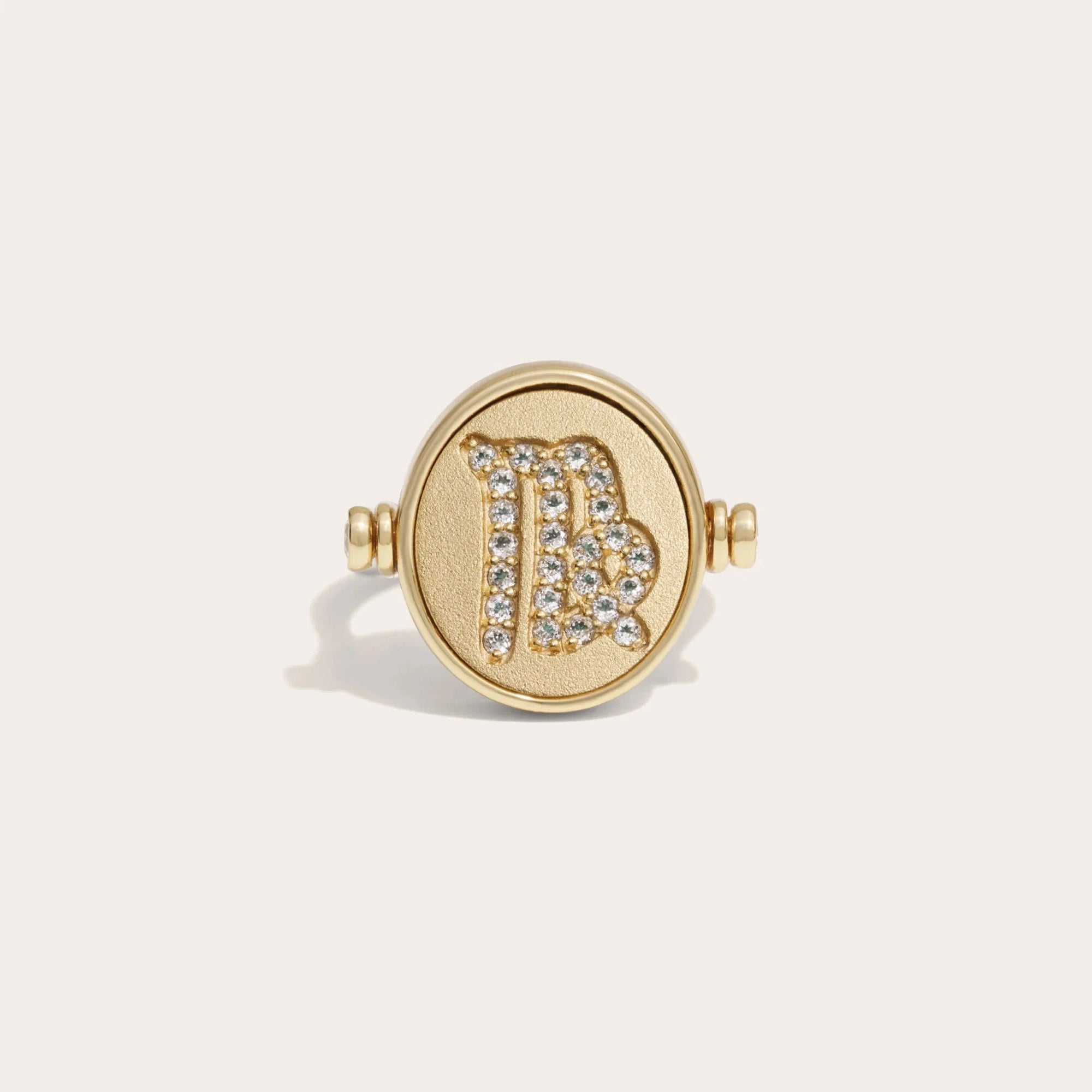 Virgo & Earth Flip Ring | 14K Yellow Gold Vermeil