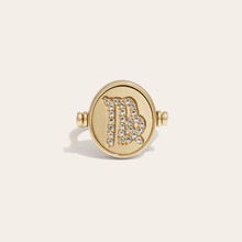 Virgo & Earth Flip Ring | 14K Yellow Gold Vermeil