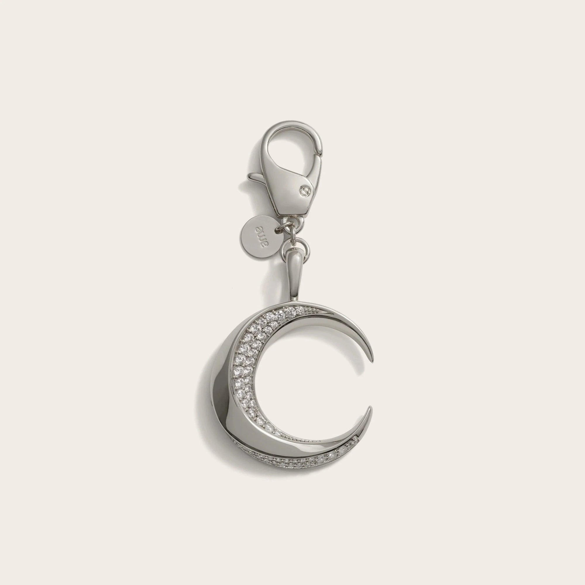 Twisted Moon Bag Charm | Brass/Rhodium