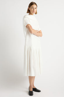 Mali | Babba Shirred Scarf-Neck Dress in Size Small