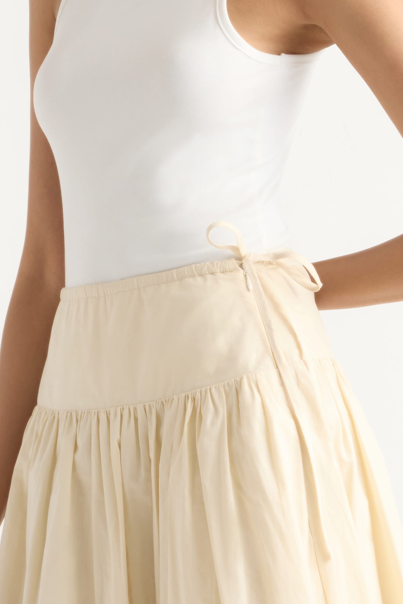 Arya | Bao Organic Cotton Drop-Waist Skirt in Size Small