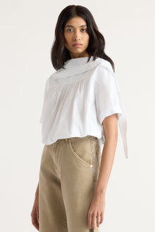 Arya | Bronte Foldover Scarf-Neck Tunic Top in Size Small