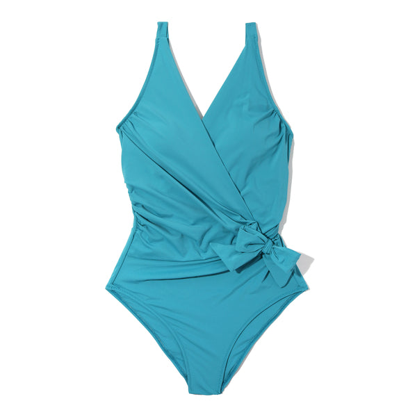 Swim Wrap One Piece | Tahiti Teal