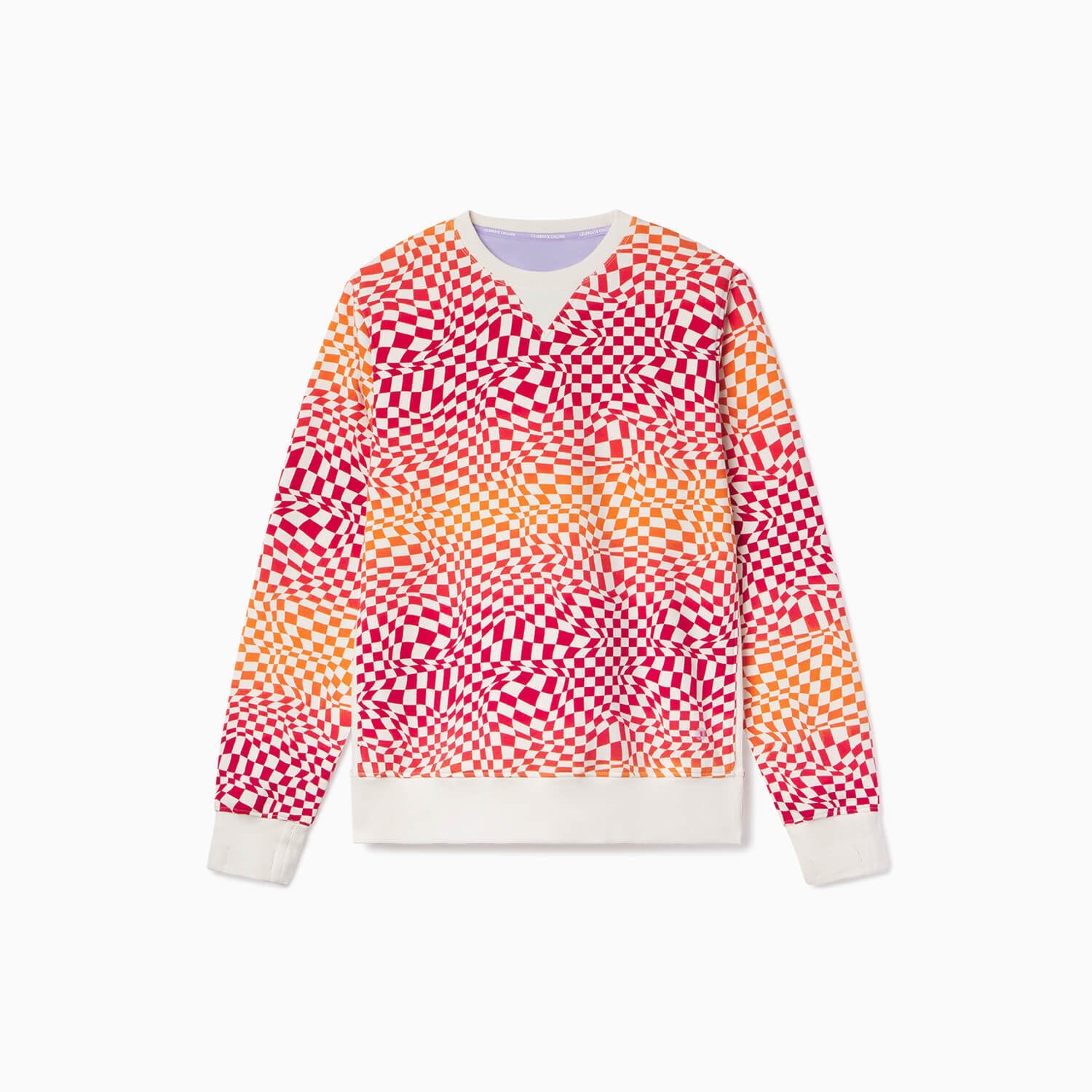 Chilluxe Brushed Fleece Crew | Checkerboard Gradient