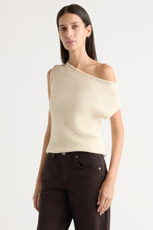 Karolina | Chisa Textured Off-Shoulder Knit Top in Size Extra Small