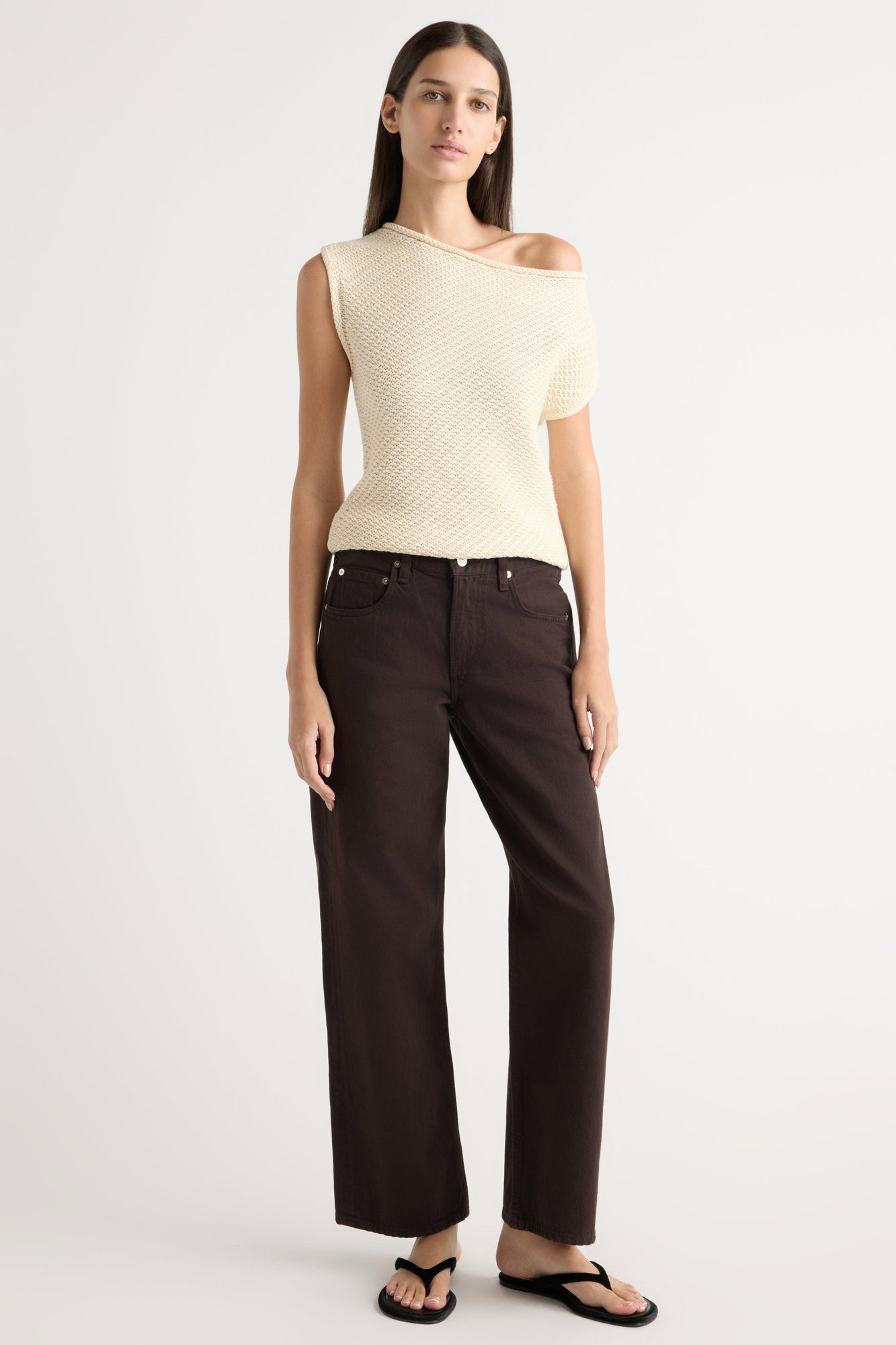 Karolina | Chisa Textured Off-Shoulder Knit Top in Size Extra Small