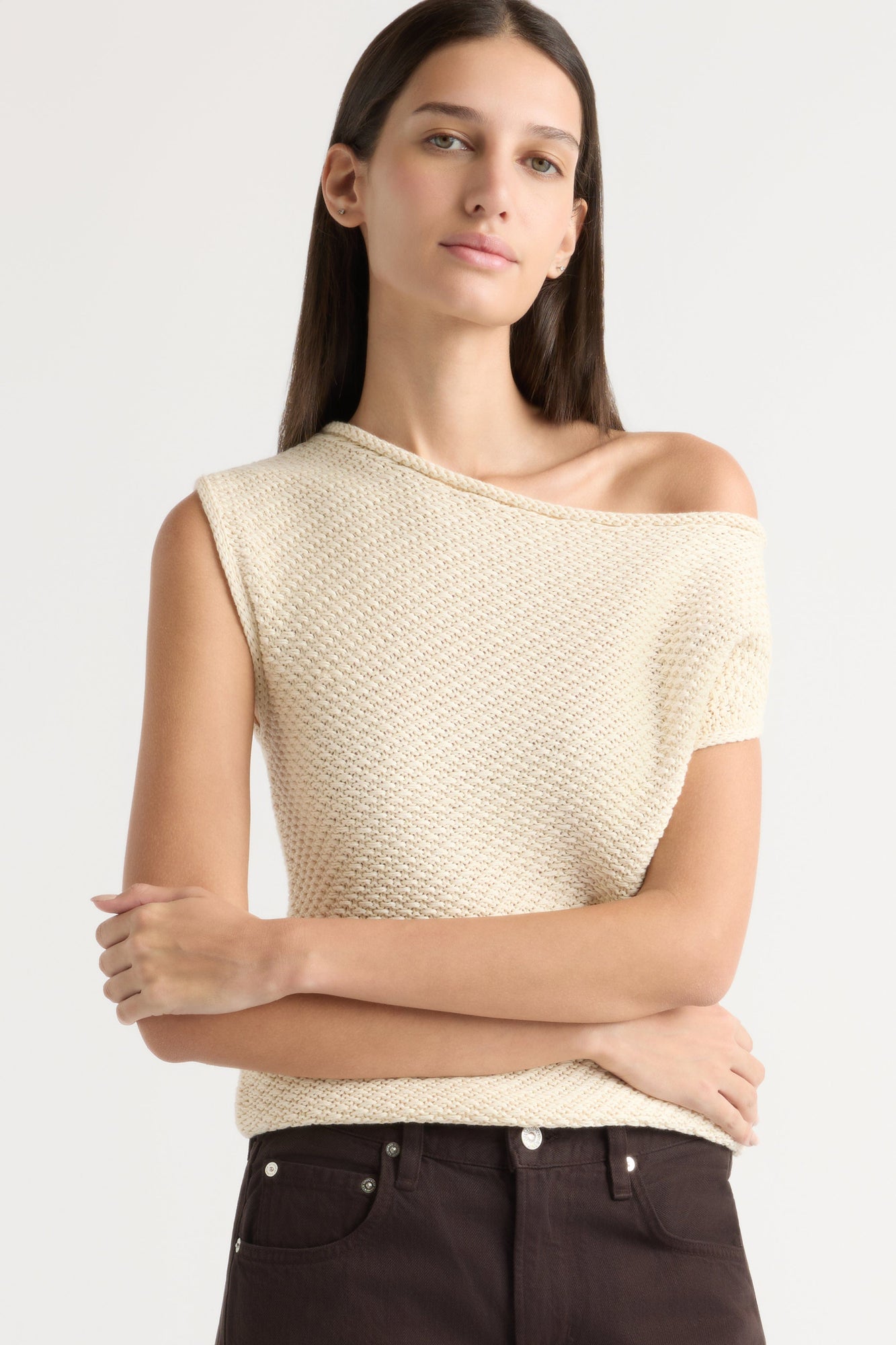 Karolina | Chisa Textured Off-Shoulder Knit Top in Size Extra Small