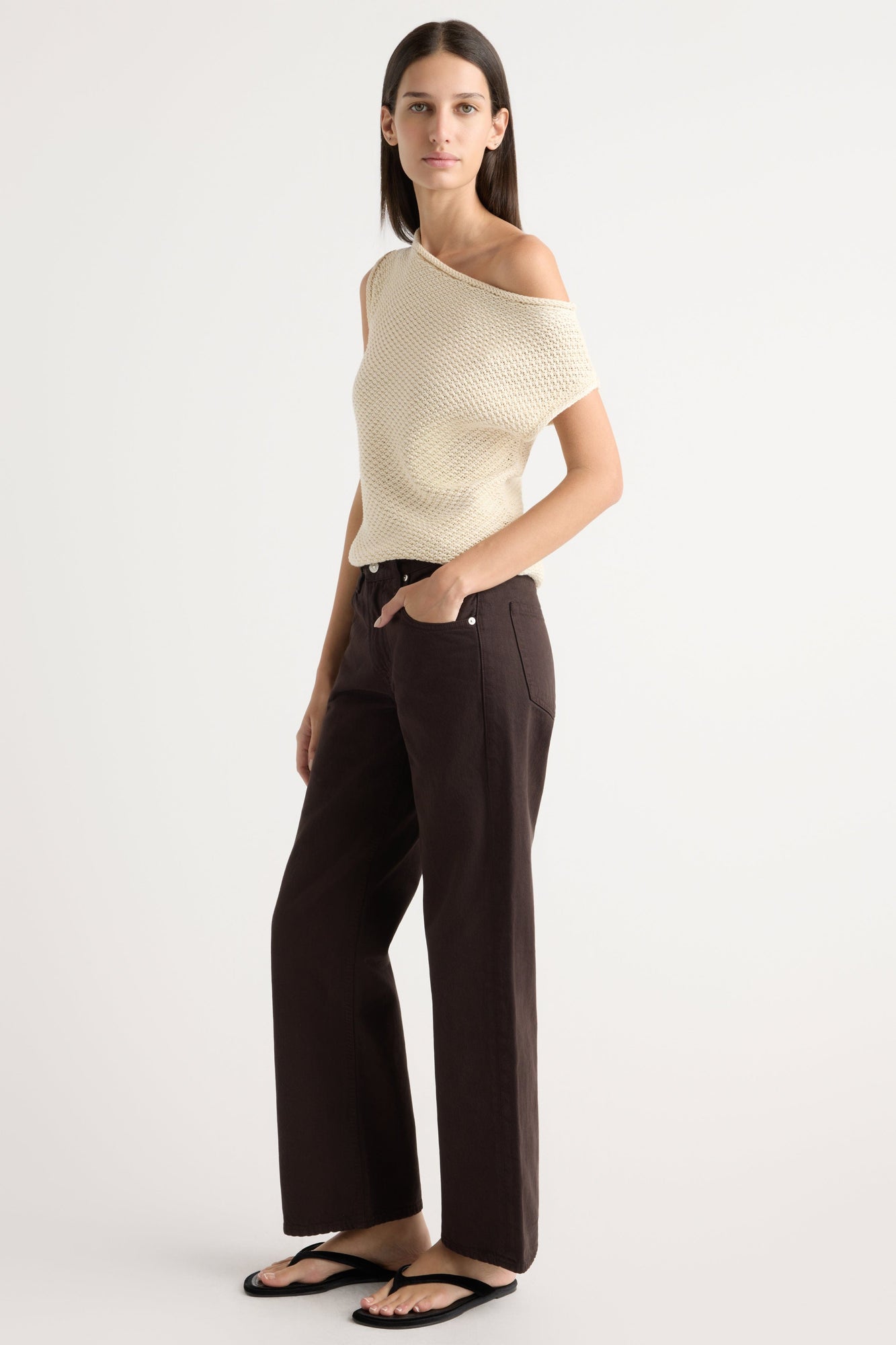 Karolina | Chisa Textured Off-Shoulder Knit Top in Size Extra Small