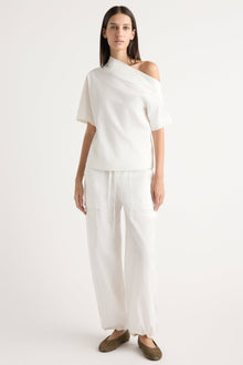 Karolina | Chiyori Off-Shoulder Placket Blouse in Size Extra Small