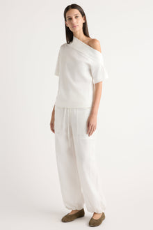 Karolina | Chiyori Off-Shoulder Placket Blouse in Size Extra Small