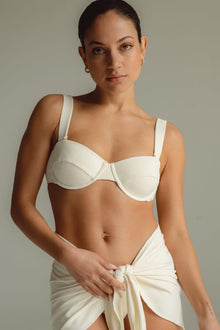 Bustier Bikini Top | Cream Rib