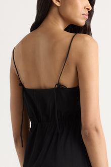 Arya | Dalia Tie-Waist Tiered Organic Cotton Dress in Size Small