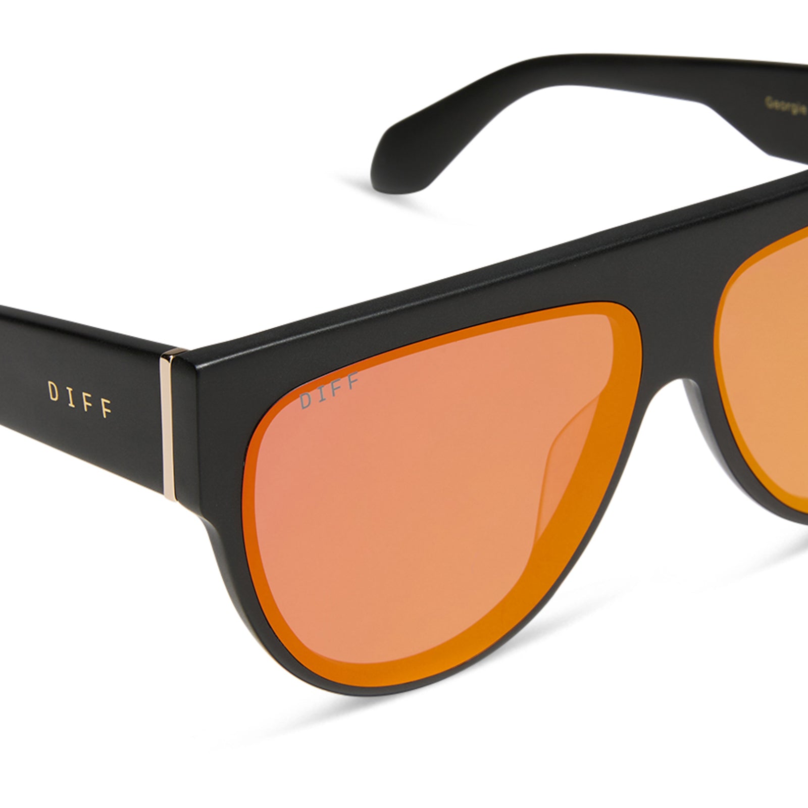 Womens | Georgie Sunglasses | Matte Black | Red Hot Summer Lenses