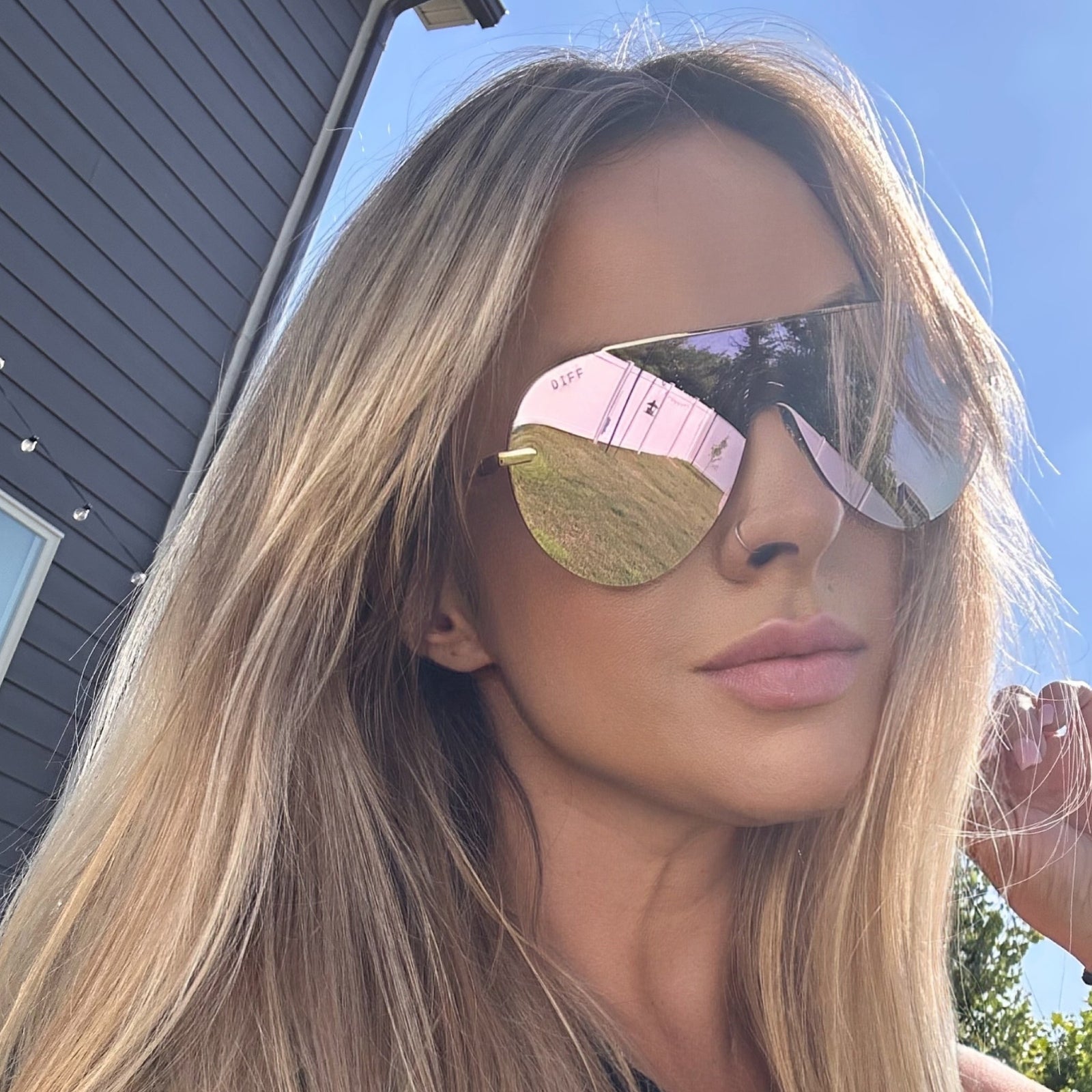 Unisex | Imani Sunglasses | Gold | Cherry Blossom Lenses