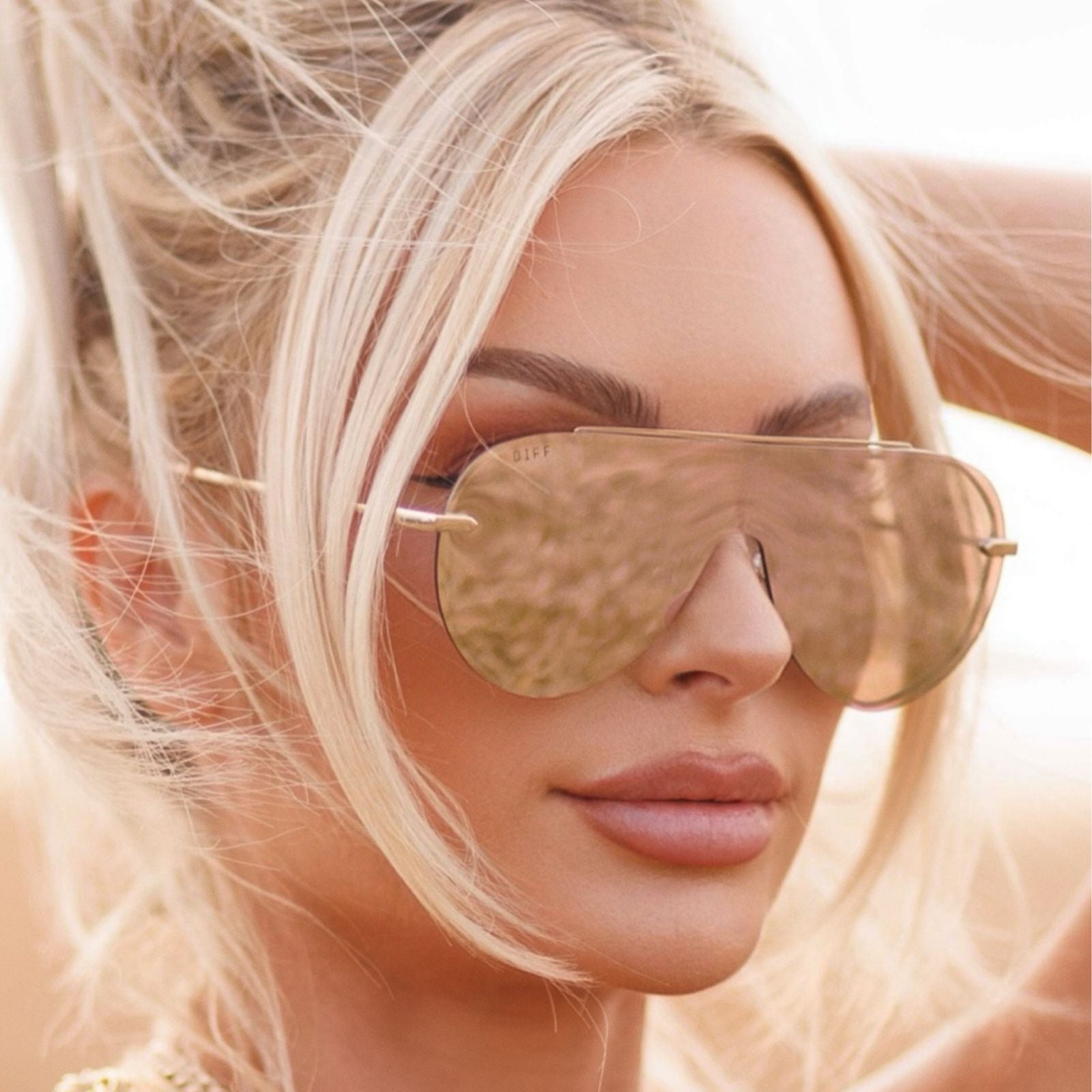 Unisex | Imani Sunglasses | Gold | Cherry Blossom Lenses