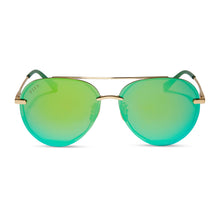 Unisex | Lenox Sunglasses | Gold | Green Lenses