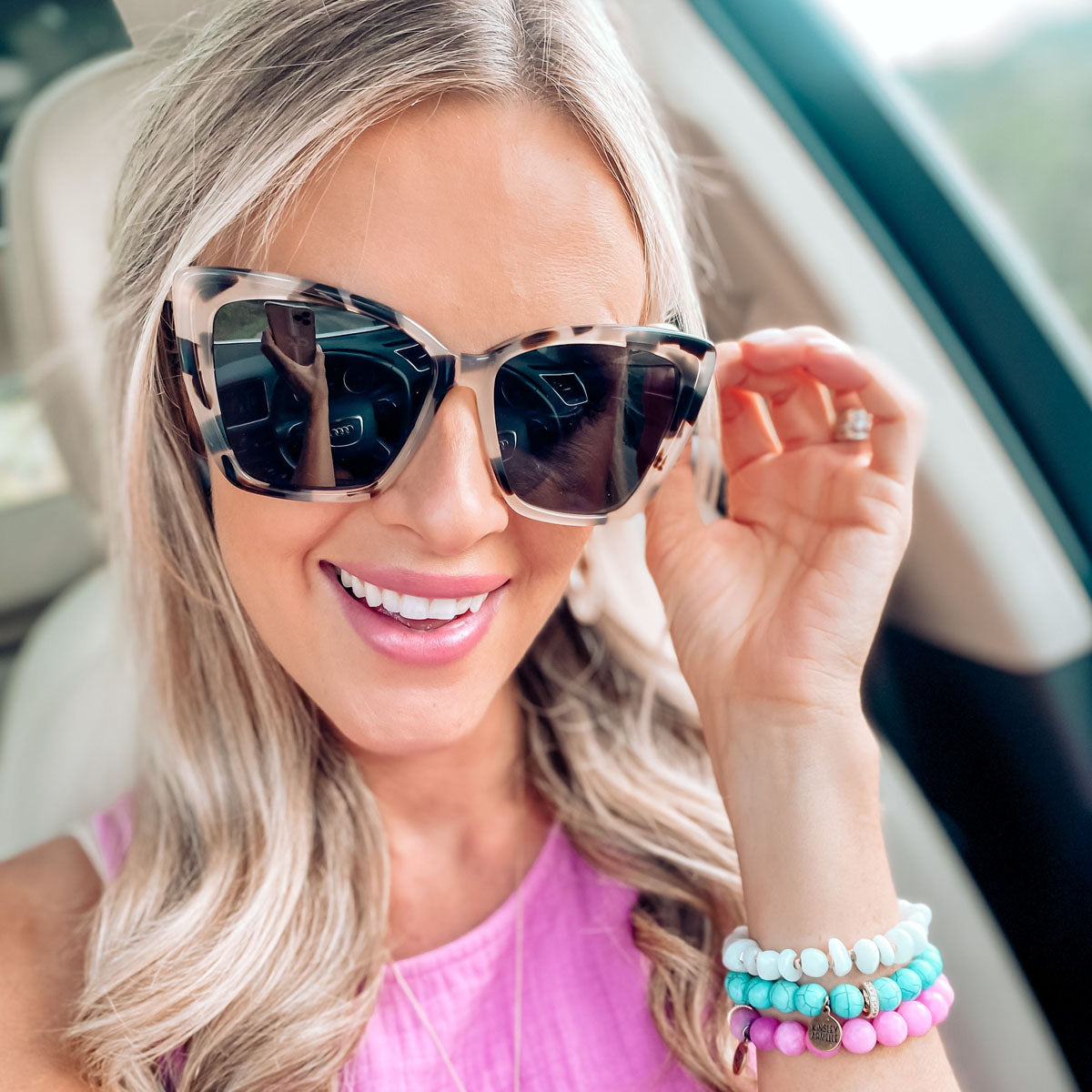 Womens | Becky II Sunglasses | Cream Tortoise | Grey Polarized Lenses