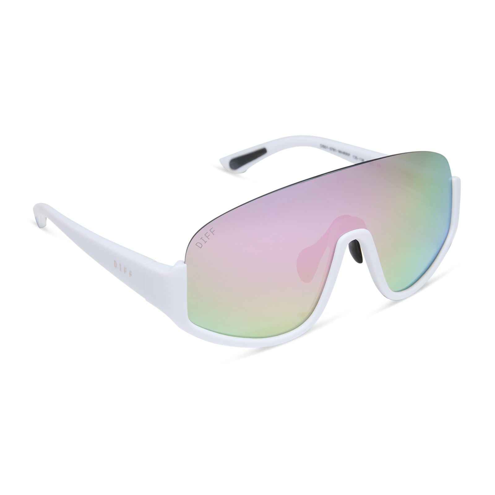 Unisex | Blazer Sunglasses | Matte White | Lavender Polarized Lenses